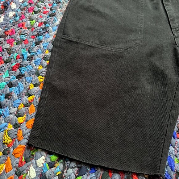 Albam Black Denim Garment Dyed Carpenter Shorts Raw Hem Men's Size 32 Summer - Picture 6 of 15